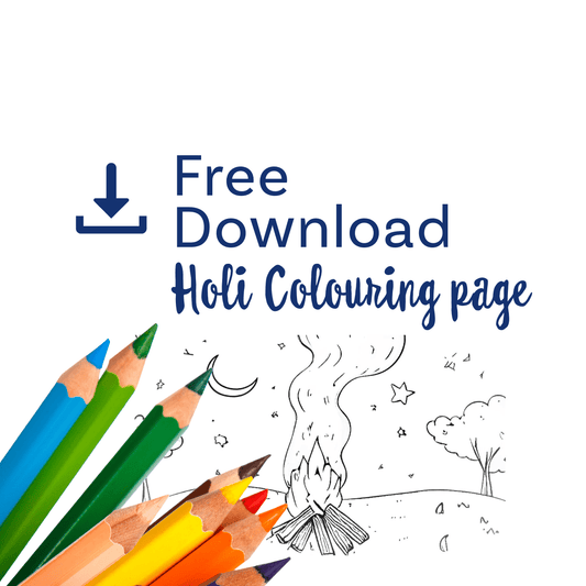 Free Holi Colouring page - Storytime Scarves