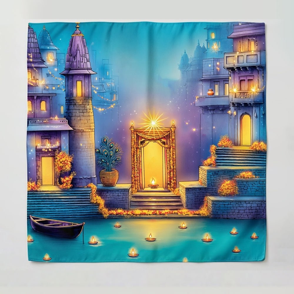 The Midnight River of Lights | Janmashtami Storytelling Play Scarf - Storytime Scarves