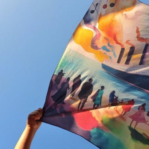 Windrush Rhythms: A Storytelling Play Scarf in the sky